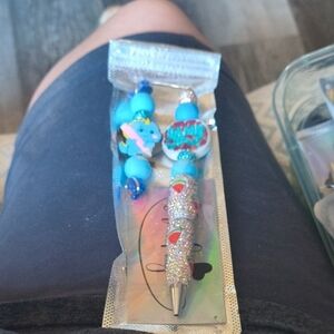 Blue and Silver Beaded Pen